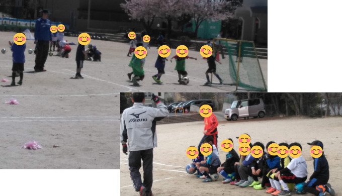 幼稚園見にサッカーを楽しむ子どもたち