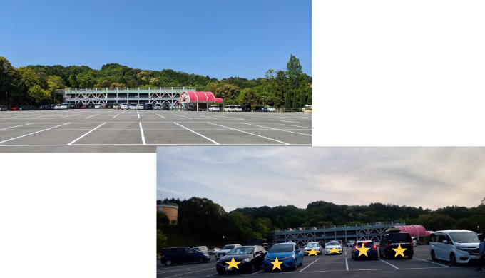 関西サイクルスポーツセンターの駐車場